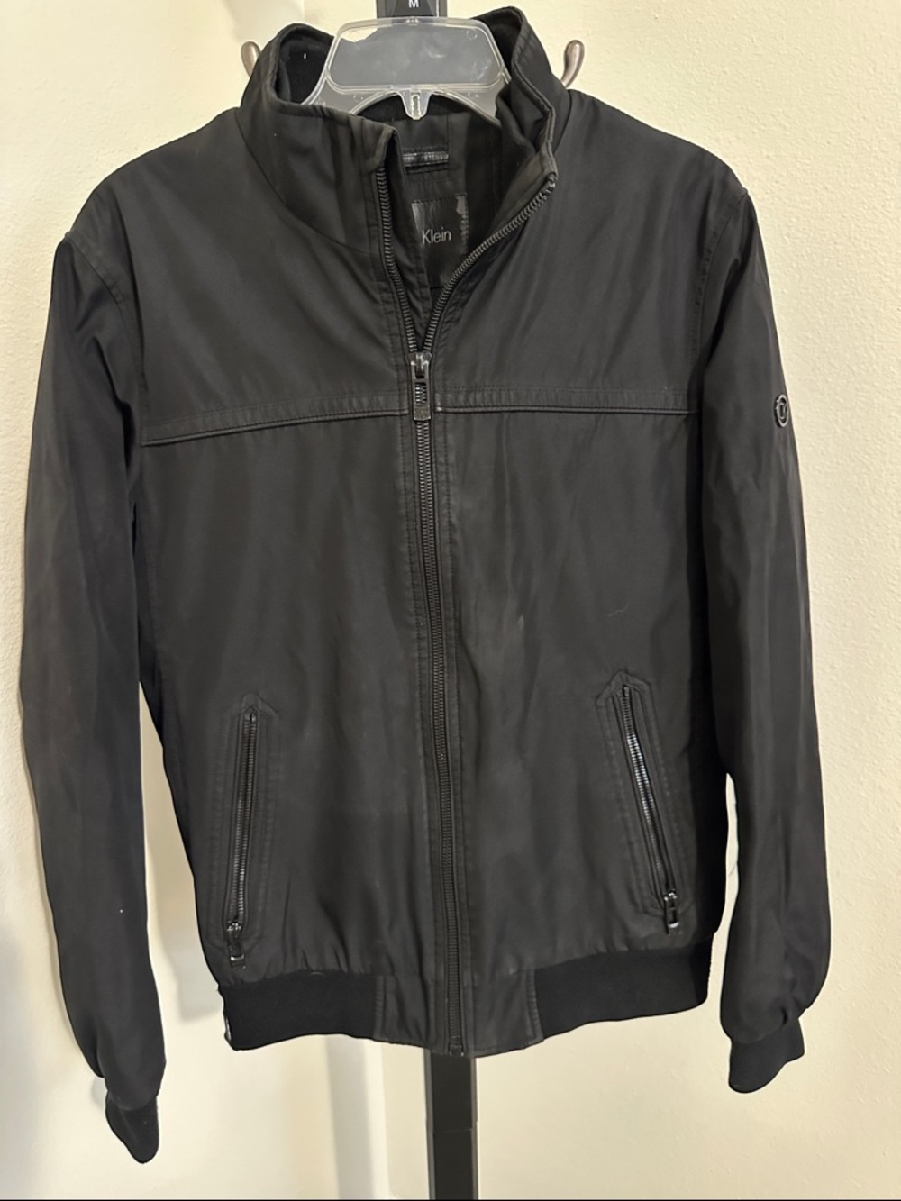 Calvin Klein Men's Black Lightweight Zip Bomber Jacket